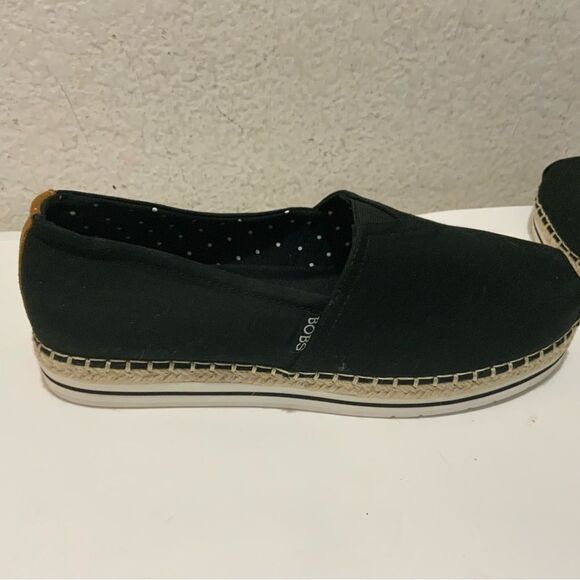 New BOBS From Skechers Women's Size 10 Shoe with Memory Foam Black Canvas Flats - Picture 1 of 12